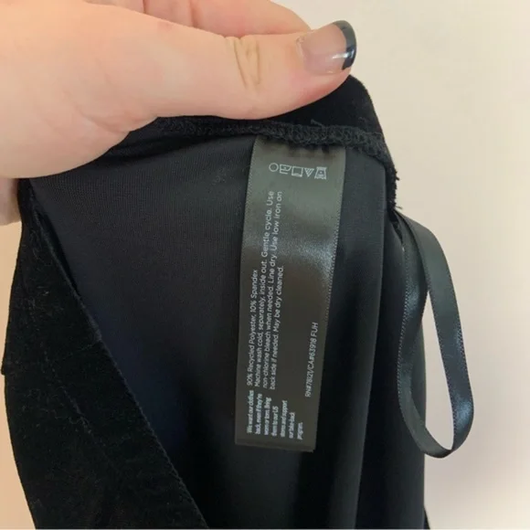 NWT New Eileen Fisher Black Ankle Length Slim Fit Stretch Velvet Knit Leggings - Picture 7 of 7